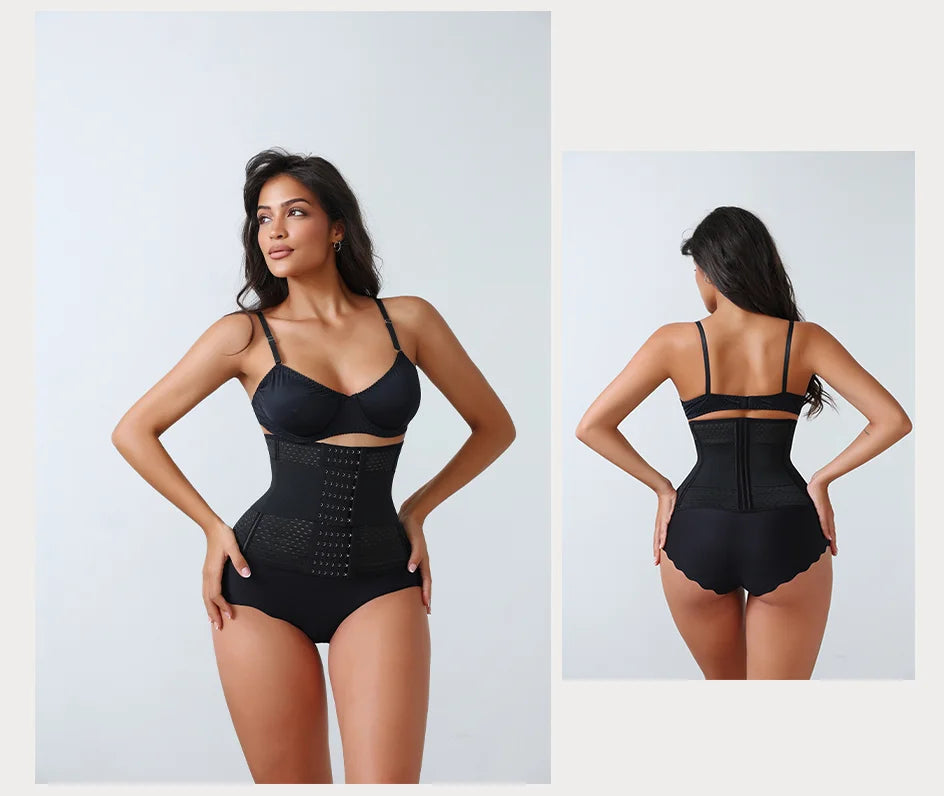 Women’s Adjustable Waist Trainer – Double Belt Neoprene Tummy Control Corset
