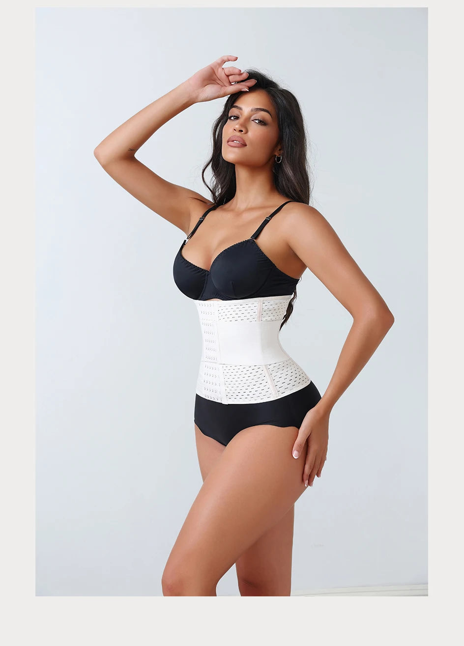Women’s Adjustable Waist Trainer – Double Belt Neoprene Tummy Control Corset