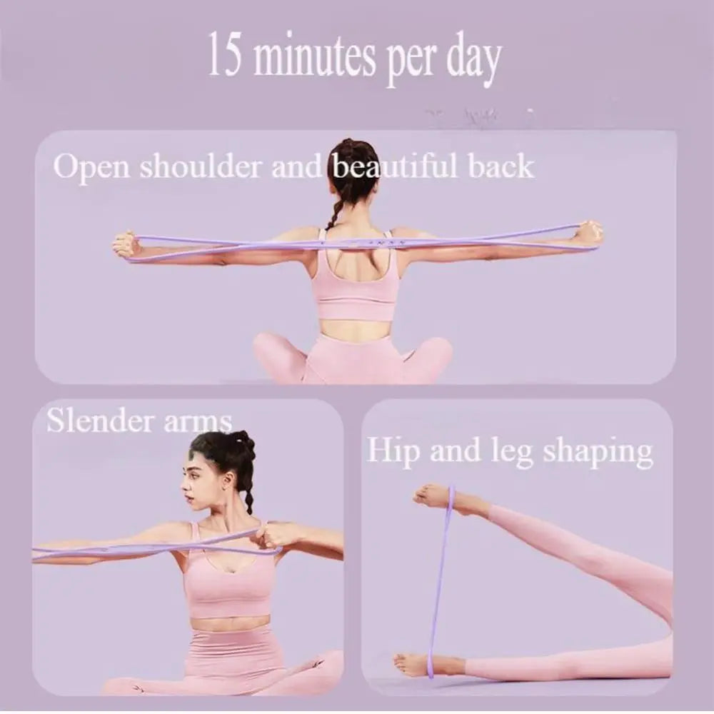 Figure 8 Yoga Resistance Band 15/25/35LB Soft Silicone