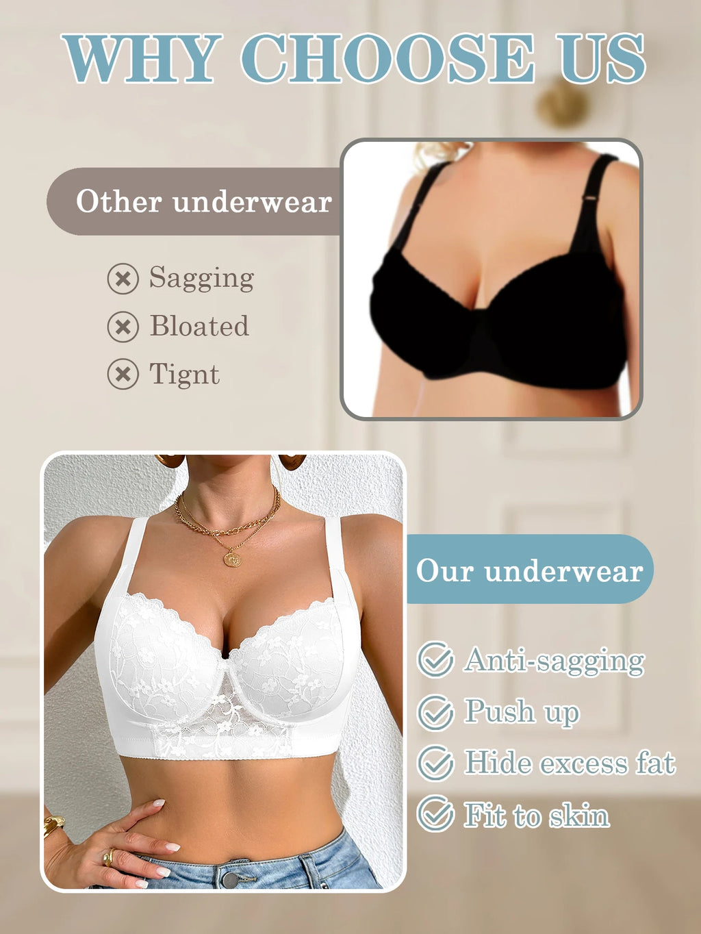 Floral Lace Push Up Bra with Underwire