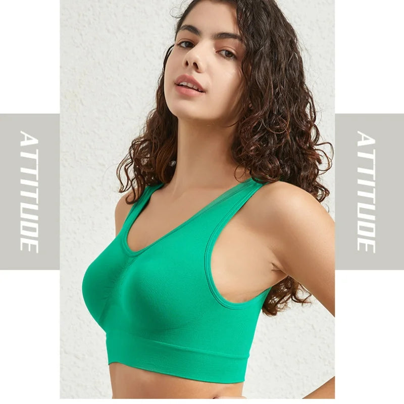 Women’s Seamless Push-Up Sports Bra – Wireless Breathable Bralette