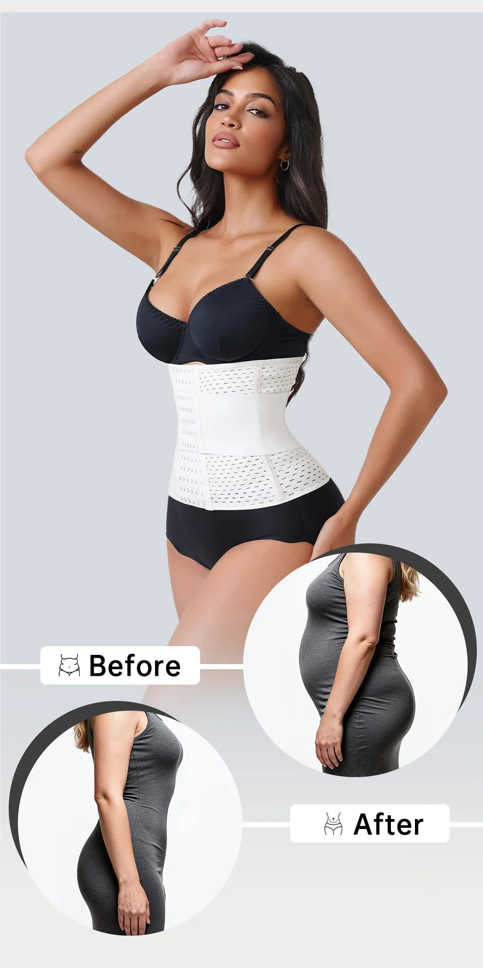 Women’s Adjustable Waist Trainer – Double Belt Neoprene Tummy Control Corset