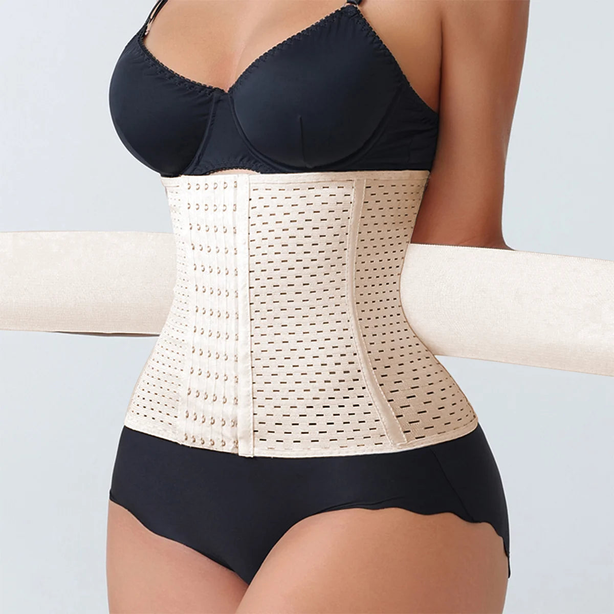 Women’s Adjustable Waist Trainer – Double Belt Neoprene Tummy Control Corset